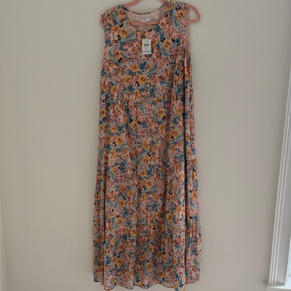 J. Jill Multicolor Floral Button-Front Dress NEW with Tags